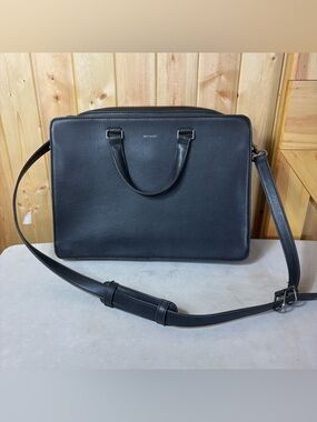 Matt & Natt Vegan Leather Briefcase Black Crossbody Professional Office Mature